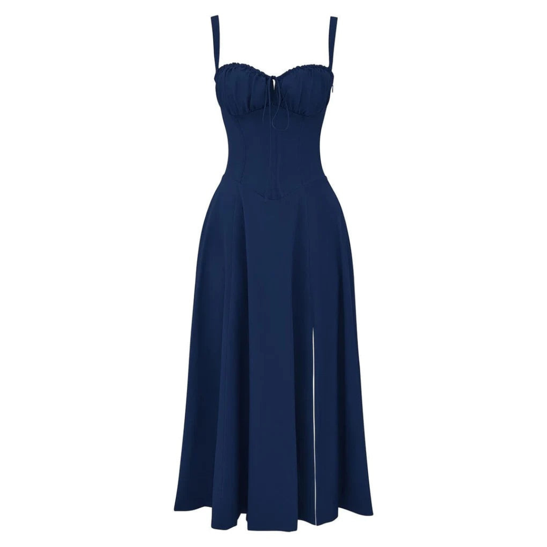 Ryan | Women Slip Dress Sweetheart Neck Spaghetti Straps Side Slit Front Tie