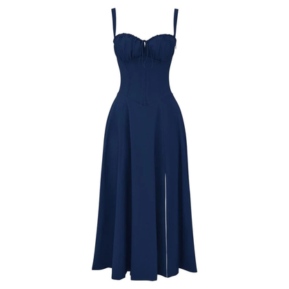 Ryan | Women Slip Dress Sweetheart Neck Spaghetti Straps Side Slit Front Tie