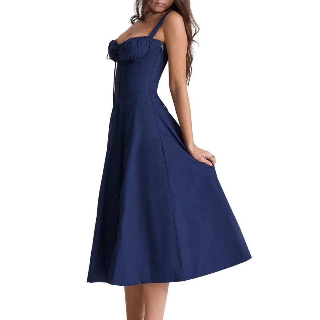 Ryan | Women Slip Dress Sweetheart Neck Spaghetti Straps Side Slit Front Tie