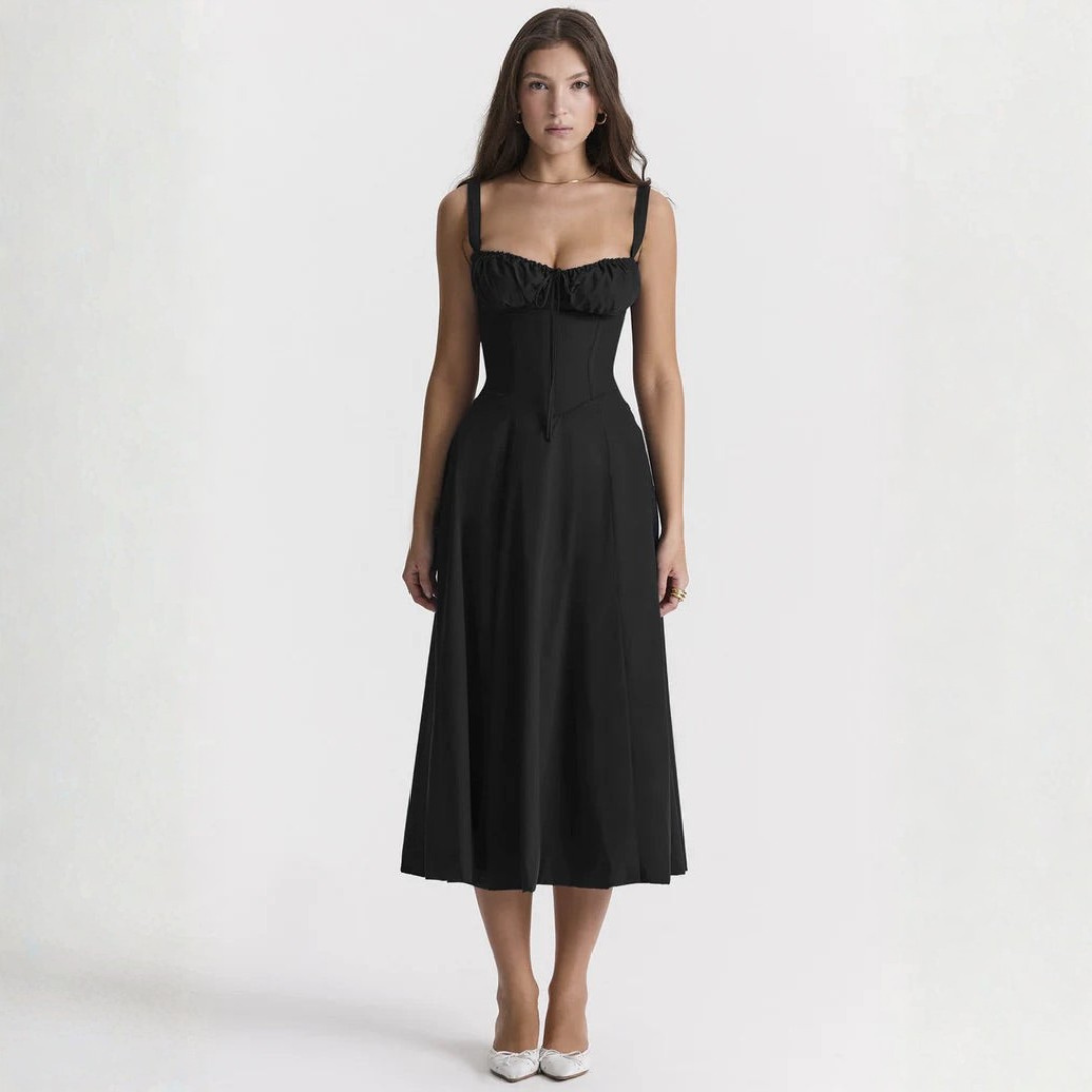 Ryan | Women Slip Dress Sweetheart Neck Spaghetti Straps Side Slit Front Tie