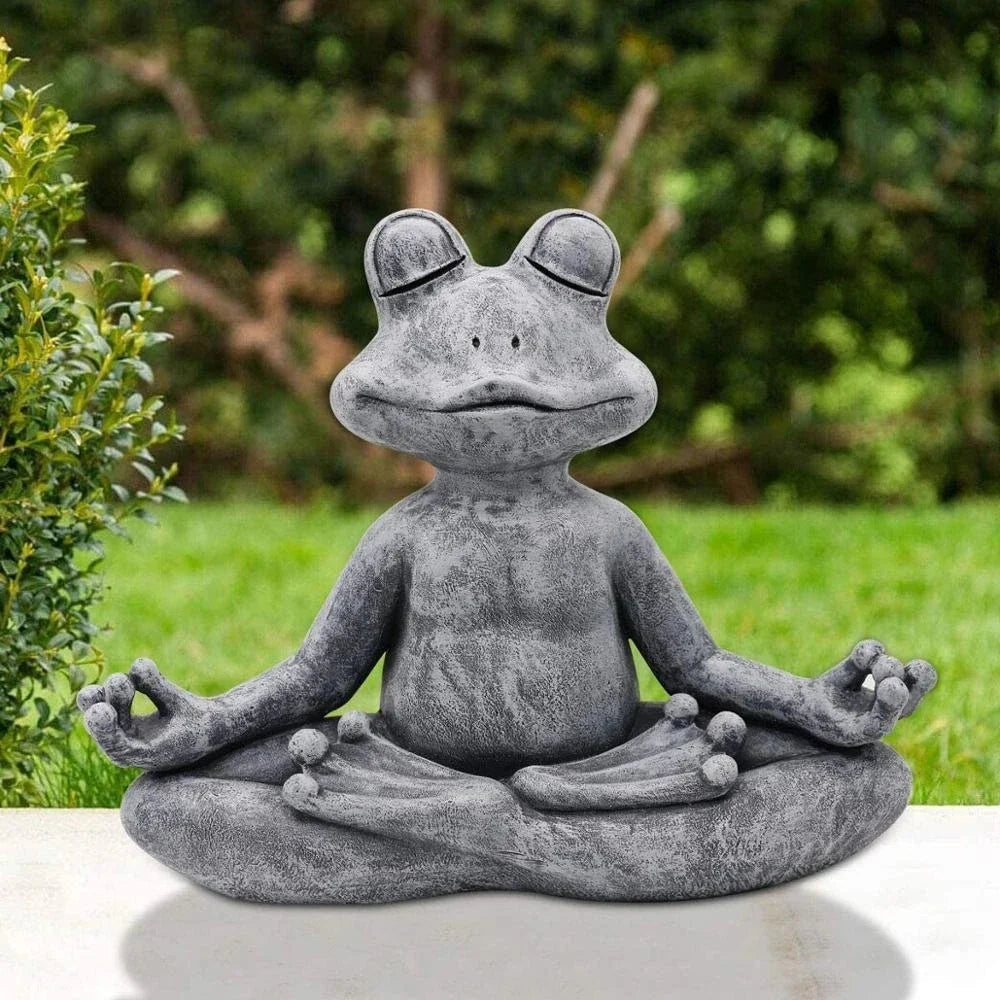ZenFrog – Mediterende haveskulptur i form af en frø til fred i indendørs og udendørs omgivelser