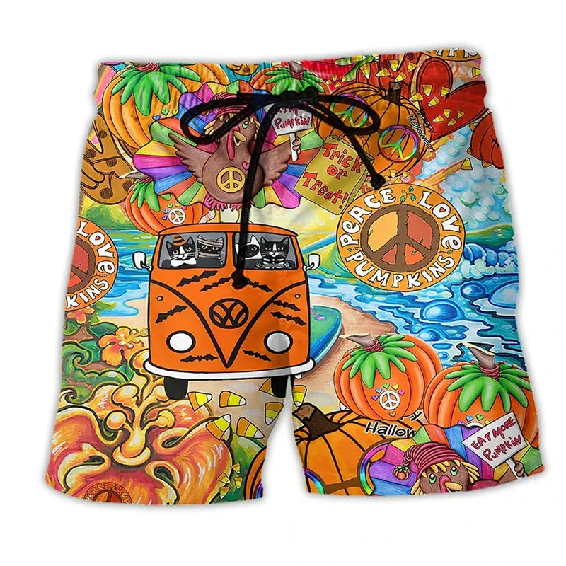 Short de bain homme à motifs avec ceinture ajustable