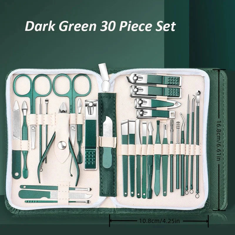 30 stks manicure set draagbare roestvrijstalen nagelknipper trimgereedschap schoonheid pedicure kit vingerverzorging nagelknipper schaar set Zorenza