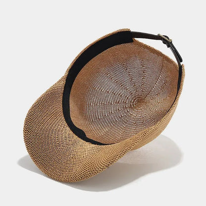 Trendig flätad solhatt med bred skärm - SunWeave Style