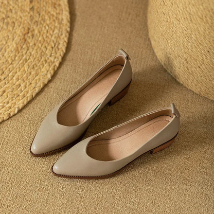 Women's Block Heel Pumps Pointed Toe Slip On Work Shoes