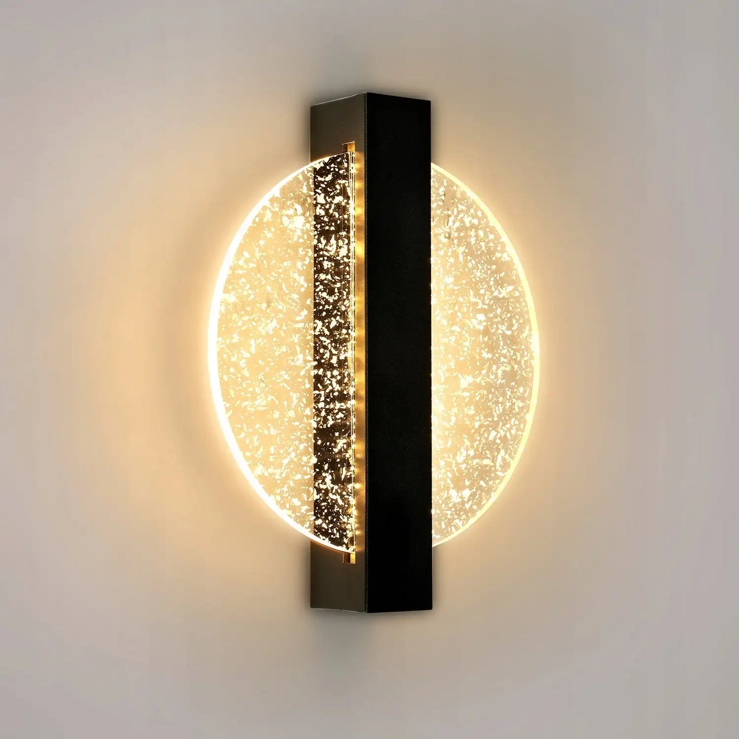 LumaLeaf Rundes Wandpaneel – Moderne LED-Wandleuchte mit silbernem Blatt & warmem Licht (3500 K)