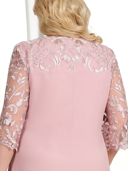 Floral besticktes Kleid in Übergröße