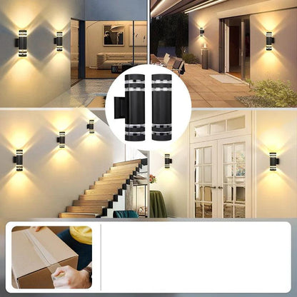 LumiBloc LED Wandlamp Buiten | Up & Down Effect | E27 Fitting | IP65 Waterdicht | Modern Design voor Tuin en Balkon