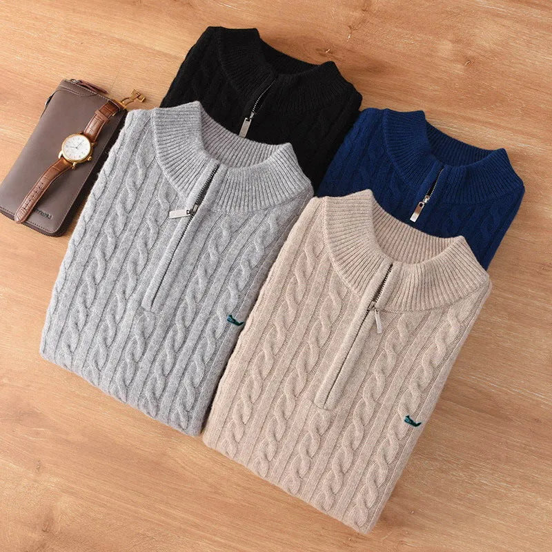 Tom Hollinger | Halbhoher Kragen Reißverschluss Strickpullover