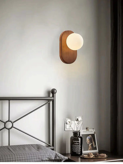 ZenLight Hikari Wandleuchte – japanische Wandleuchte aus Massivholz mit Milchglas | Vintage-Nordic-Design