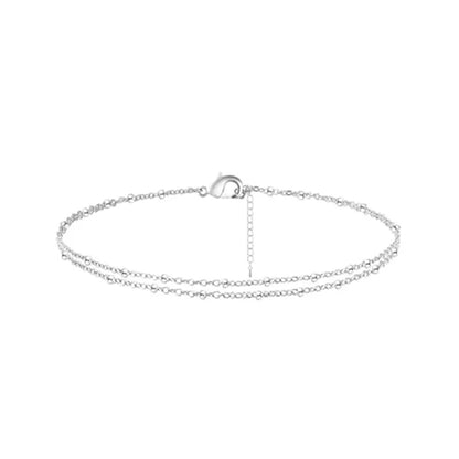 Fotlänk dam set guld/silver – multilayer pärlor