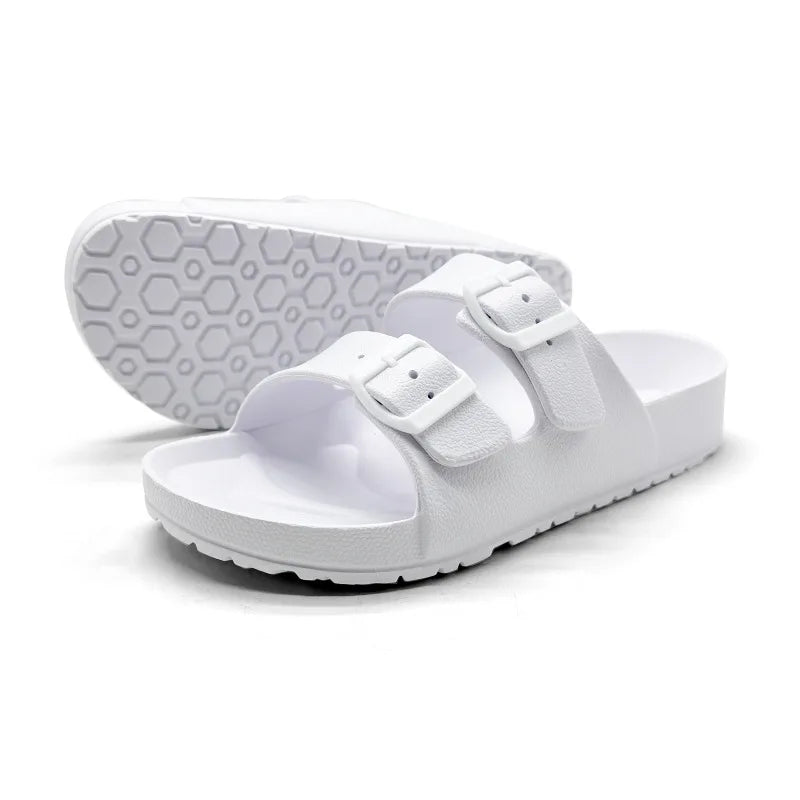 Norvella Unisex Slides mit Schnalle und flachem Design