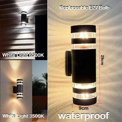 LumiBloc LED Wandlamp Buiten | Up & Down Effect | E27 Fitting | IP65 Waterdicht | Modern Design voor Tuin en Balkon