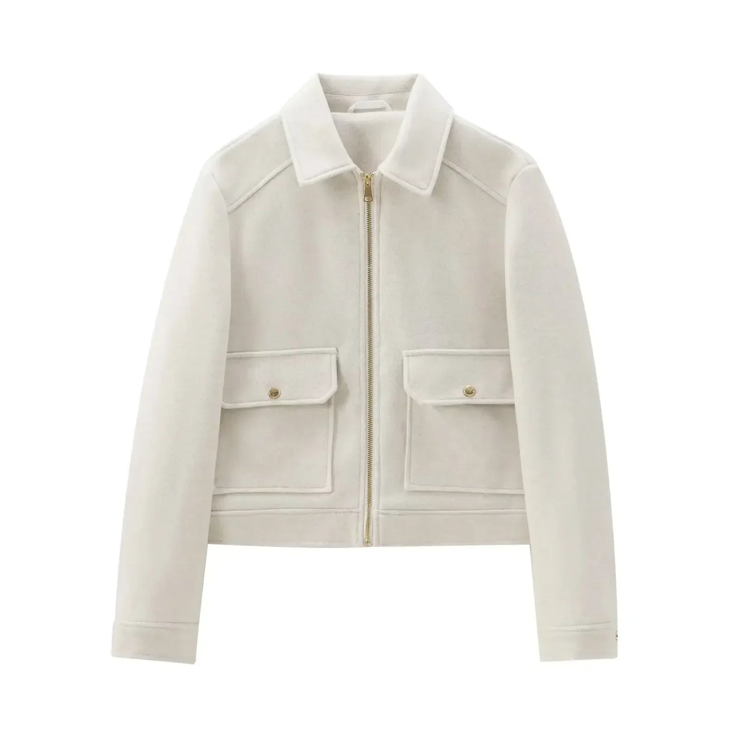 Emily | Women Zippered Wool Bomber jacket