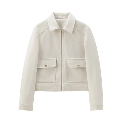 Emily | Women Zippered Wool Bomber jacket