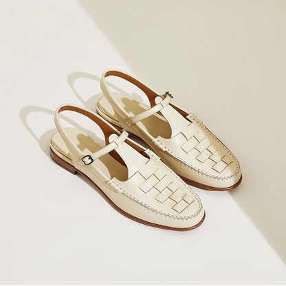 ELVIRA™ – Woven Leather Slingback Sandals