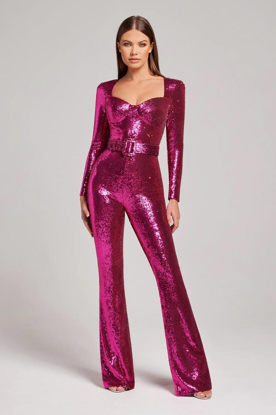 Valencia - Geraffineerde jumpsuit met wijde benen en slanke pasvorm