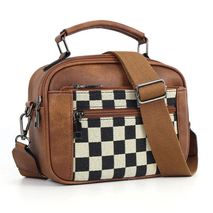 Elsie - Checkerboard Compact Design Shoulder Bag