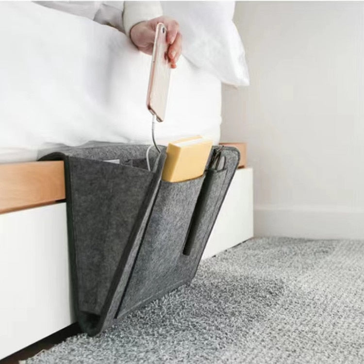 Hängende Aufbewahrungstasche aus Filz für Bett, Sofa und Schreibtisch