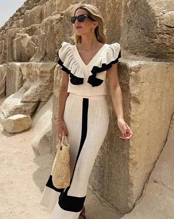 Sabrina - Ensemble robe à volants élégant