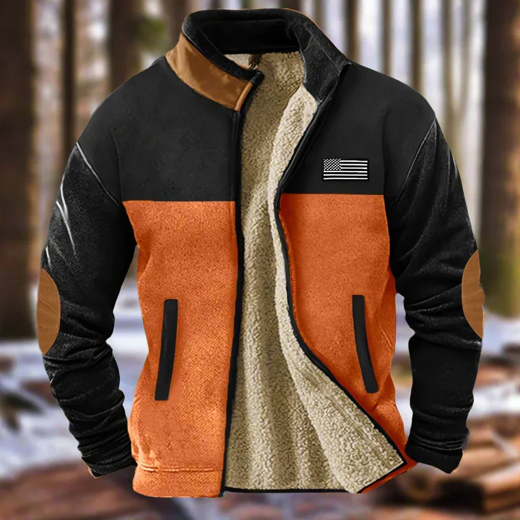 Renvald – Men’s Fleece Jacket with Shearling Lining