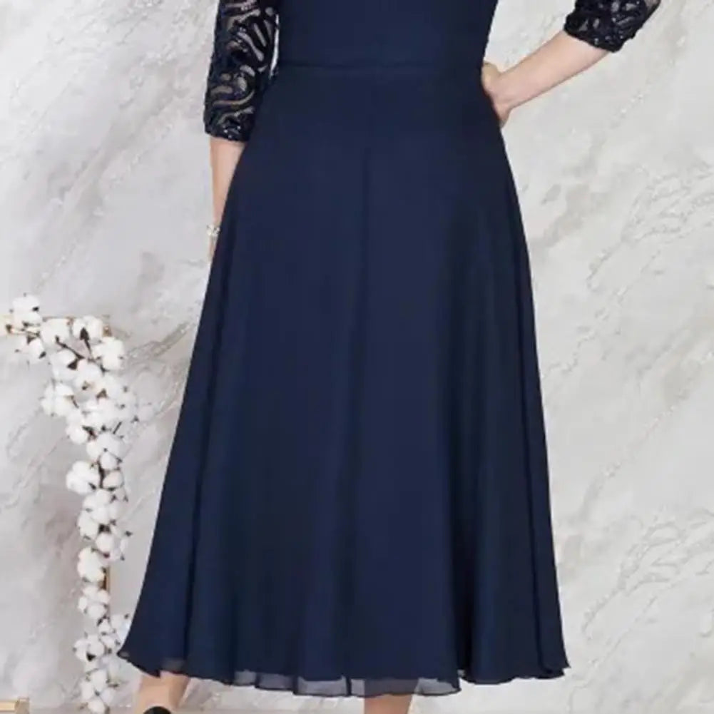 Plus Size Lace Chiffon Dress