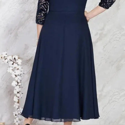 Plus Size Lace Chiffon Dress