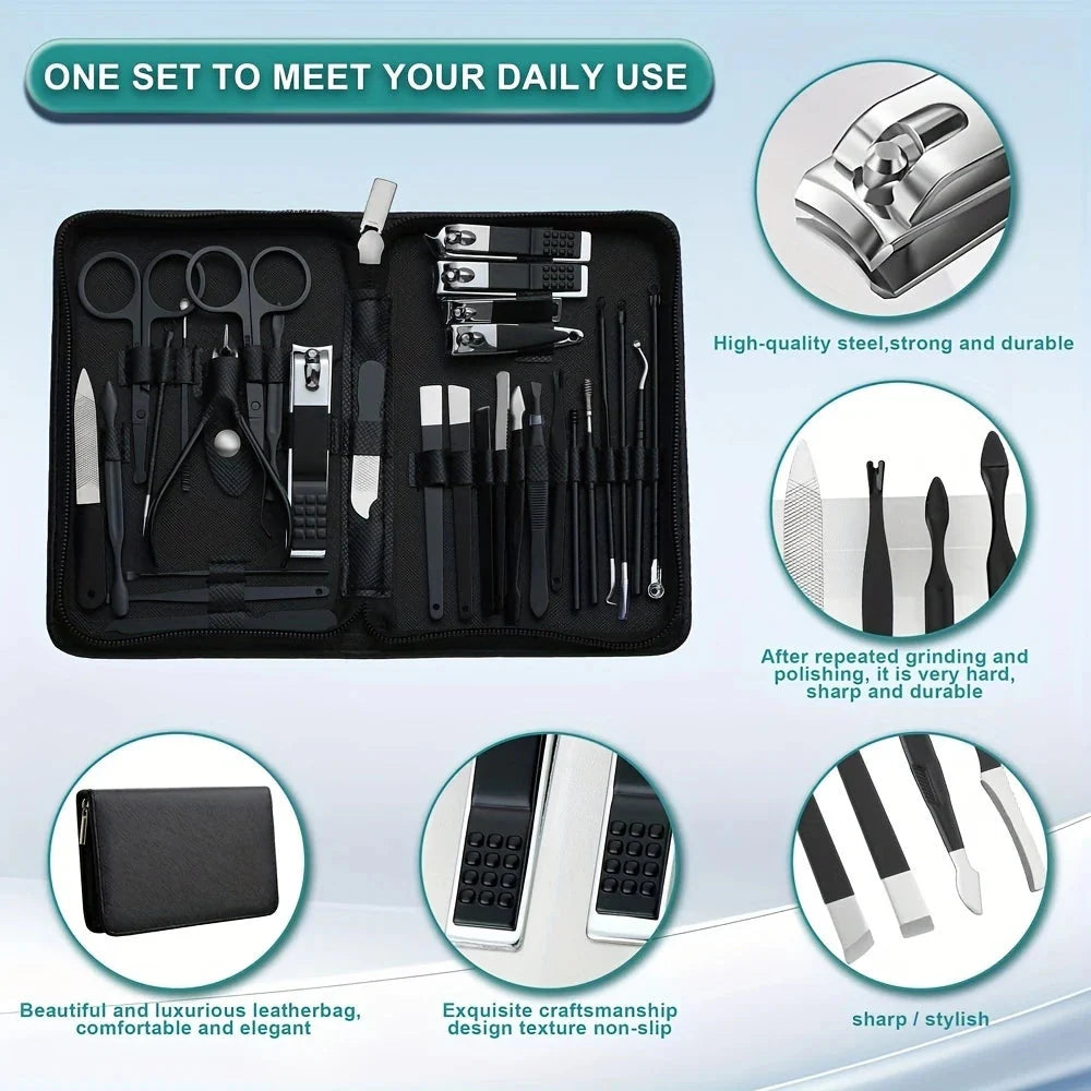 30 stks manicure set draagbare roestvrijstalen nagelknipper trimgereedschap schoonheid pedicure kit vingerverzorging nagelknipper schaar set Zorenza
