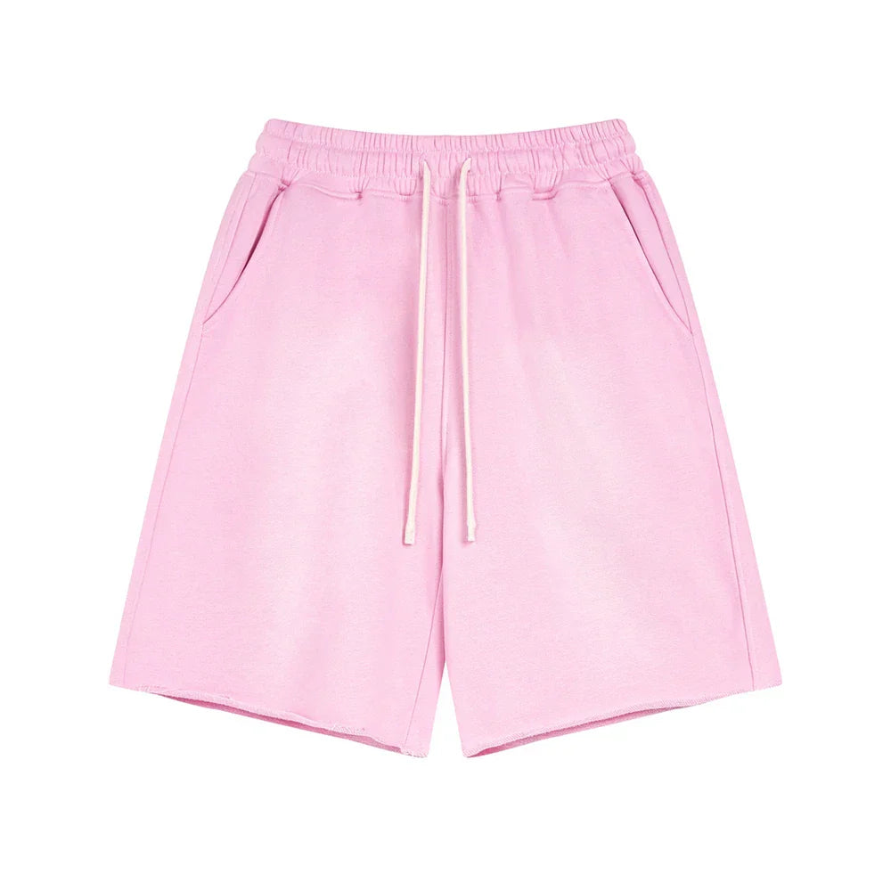 Acid Wash Cotton Shorts