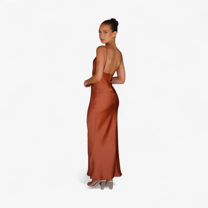 Elegant Floor-Length Silk Dress