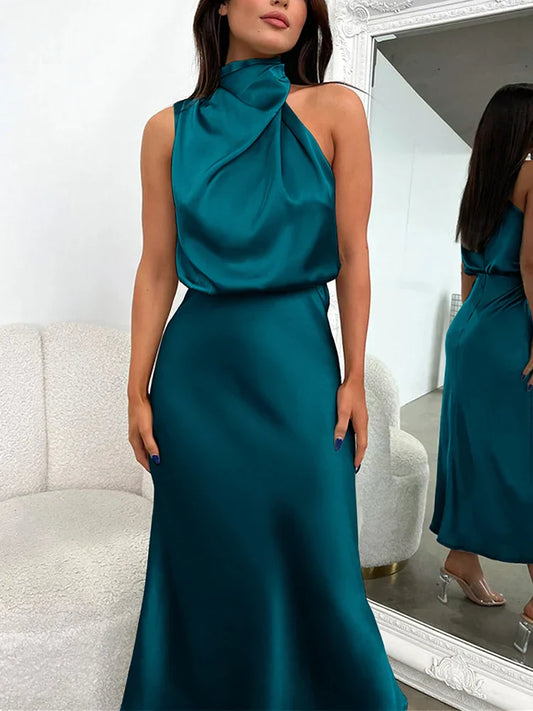 Damen Elegantes Asymmetrisches Kleid | Midi