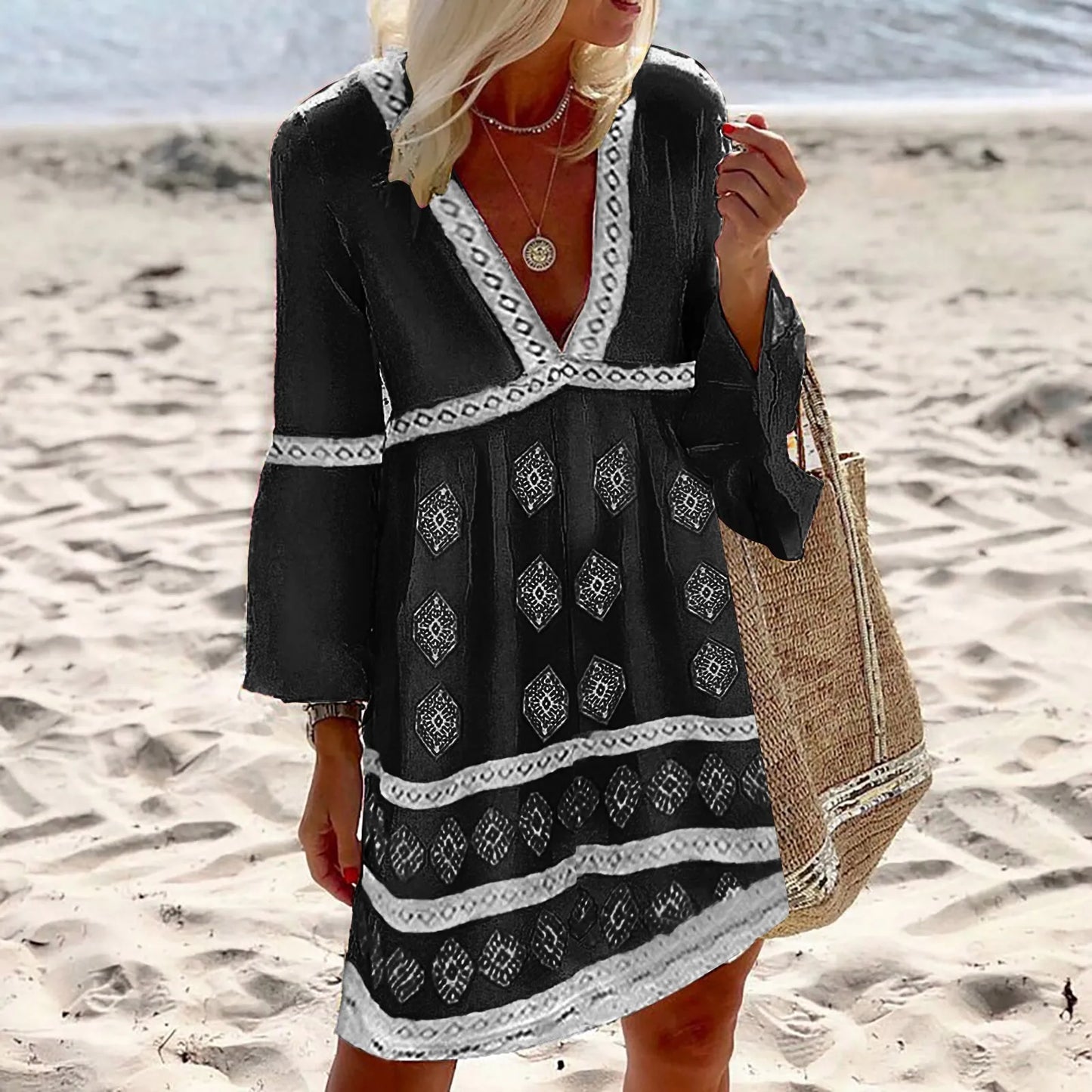 Women's summer dresses with batwing sleeves – airy, loose fit