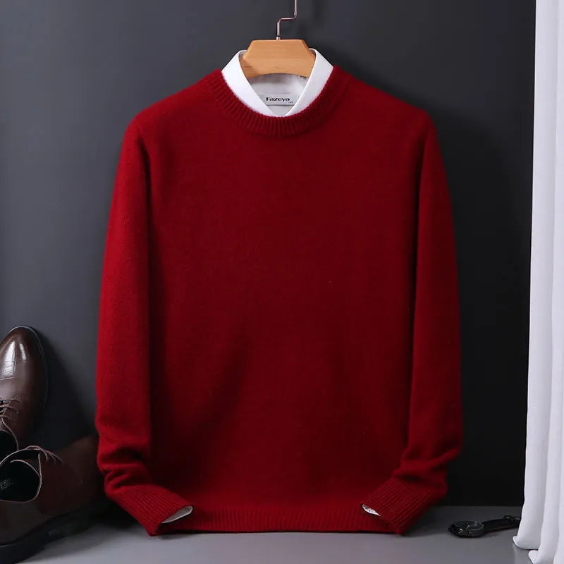 Benjamin sweater med rund hals og ribdetaljer