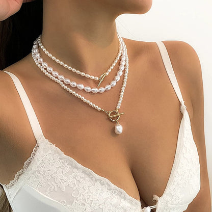 Pearl Heart OT Buckle  Necklace