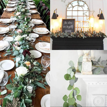 Garland Faux Eucalyptus 70 in Greenery Home Decor Wedding Party Table Mantel Staircase Accent | Thomler