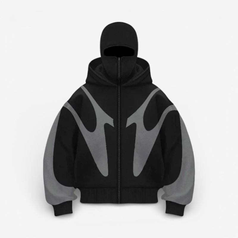 Lennon – Loose Fit Printed Hoodie With Long Sleeve And Zipper