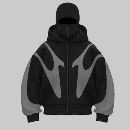 Draxen – Men’s Hoodie with Built-In Balaclava and Bold Streetwear Design