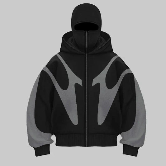 Draxen – Men’s Hoodie with Built-In Balaclava and Bold Streetwear Design