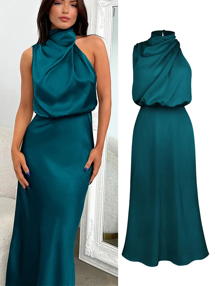 Damen Elegantes Asymmetrisches Kleid | Midi