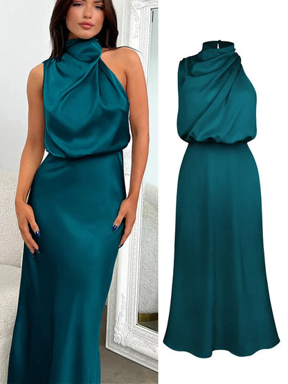 Damen Elegantes Asymmetrisches Kleid | Midi