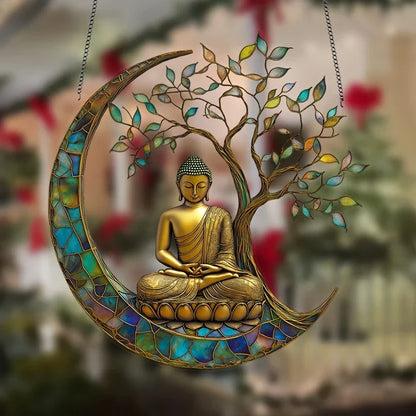 Acryl Zonvanger ZenLight | 2D Boeddha Decor | Raam- & Woonaccessoire | Spirituele Ruimtelijke Vormgeving
