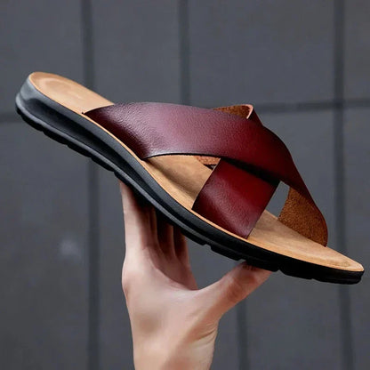 Italian men's leather sandals – Lorenzo