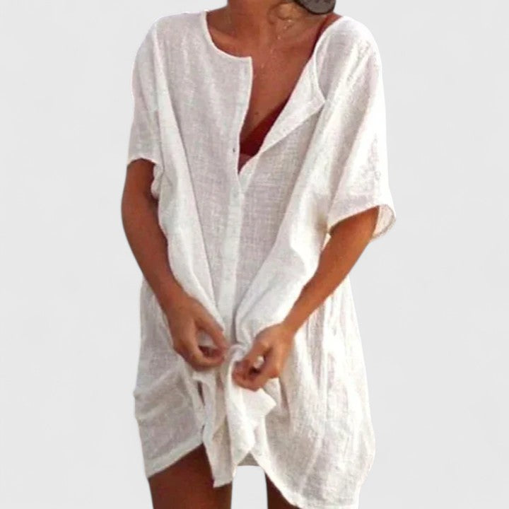 Lydia | Womens Loose Button Beach Cover Up Shorts