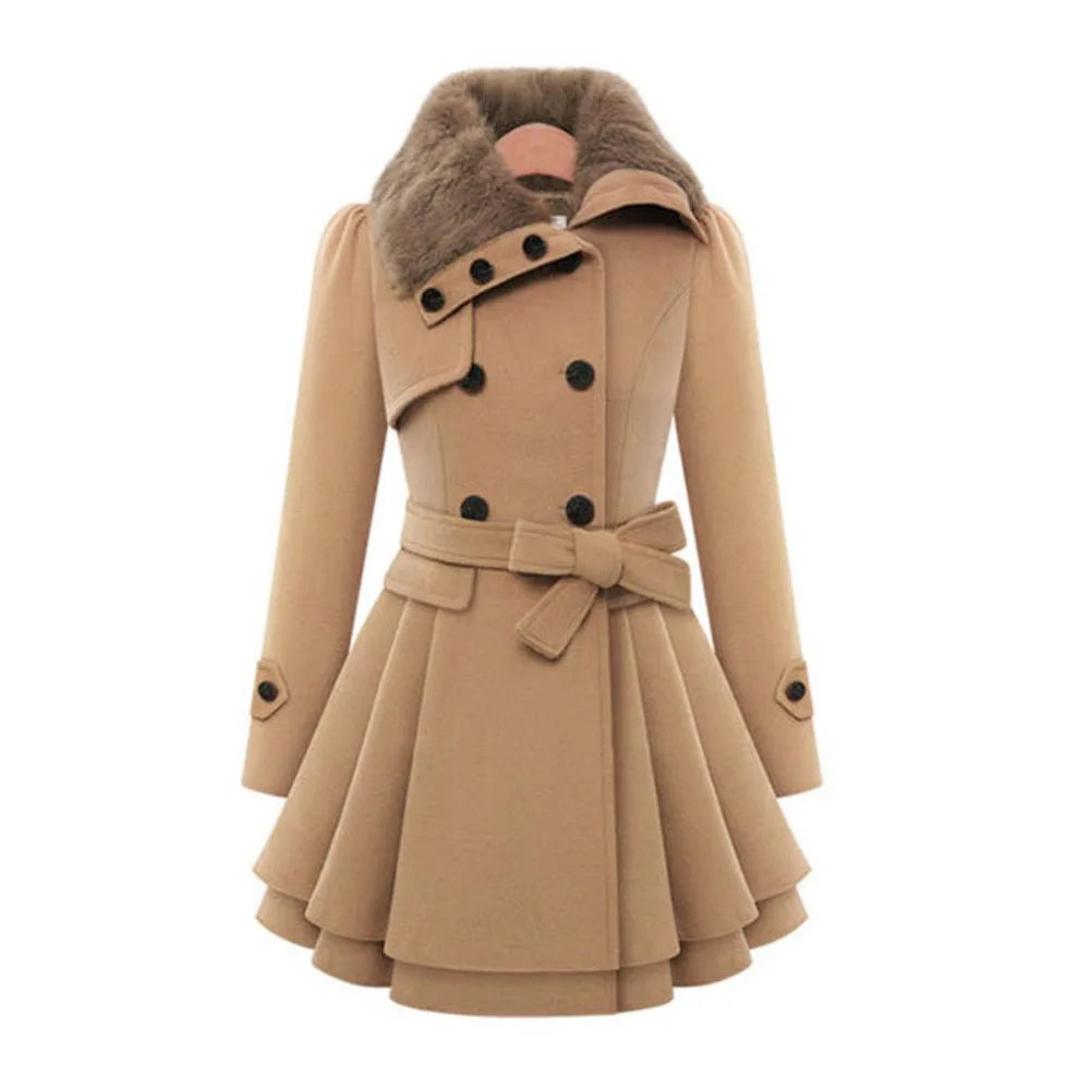 Tailored Double-Breasted Wool Coat | Flattering Slim Cut