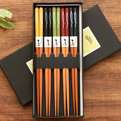 Irodori | Luxe 5-delige Bamboe Eetstokjes Set
