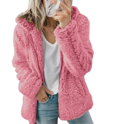 Damski płaszcz z polaru teddy – Liora