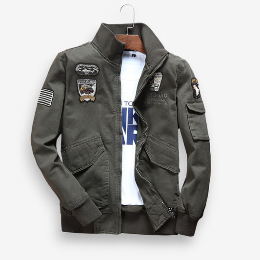 Omar – Veste zippée à manches longues avec col montant et poches