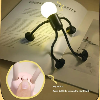 Versatile Small Humanoid Night Lights Changeable Shape Creative Fun Sportsman Table Lamps Button Battery Desk Lamps Ornament