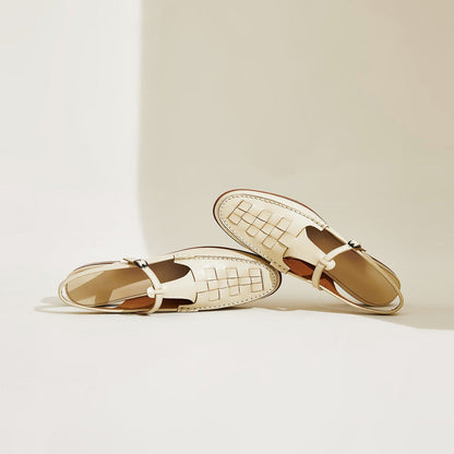 ELVIRA™ – Woven Leather Slingback Sandals