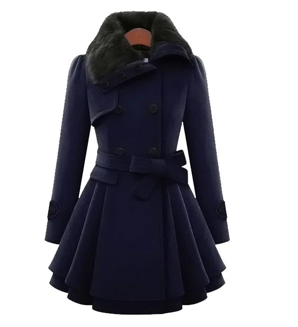 Tailored Double-Breasted Wool Coat | Flattering Slim Cut